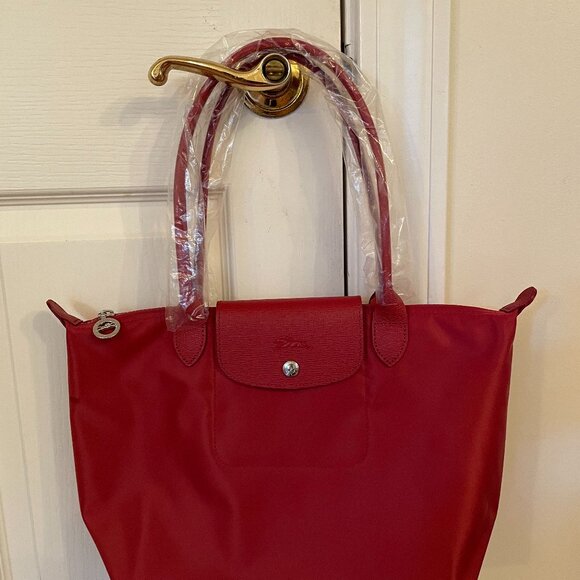 Longchamp Le Pliage Nylon Shoulder Tote - Red - Picture 1 of 7